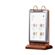 JIAOD Wooden Holder Ads Display Stand Multi page Loose leaf Sign Holder Display Stand Multipurpose A