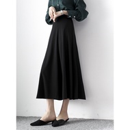 Black Mid-Length High Waist Skirt Women Spring Summer New Style Super Beautiful Pear-Shaped Berkeley