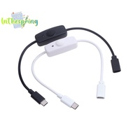 [lnthespringS] USB Type C With ON/OFF Switch Power Button 30CM Charging Extension Cable Universal Type-C Extension Cable new