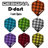 Designa Dart Flights -  Designa Tartan Standard  Extra Strong 100 Micron Darts flight 3Pcs/pack