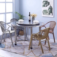 Wine Mat Household Restaurant Eating Stainless Steel Canteen Round Table Extra Thick 304 Foldable La