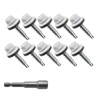 300Pcs 10x1 Hex Heads Self-Drilling Metal Roofing Screws EPDM WasherSheet Metal Roof Screw with Hex 
