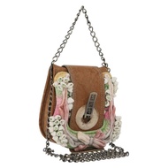 FENDI 鏈條單肩包 皮革 兩用 棕色 正品 171467V