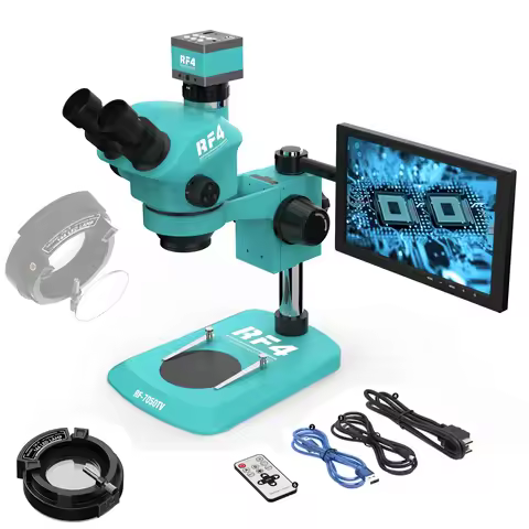RF7050TV-S010 Three-eye Microscope 7-50X Continuous Zoom Electronic Video Phone Repair PCB Repair Mi