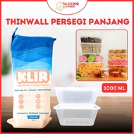 thinwall kotak persegi panjang plastik food container box microwave - 1000ml - 1pc