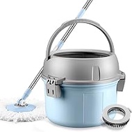 Mop,Spin Mop Bucket Floor Cleaning System with Extended Adjustable Handle and 2 Microfiber Mop Pads Commemoration Day