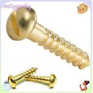 MOILYGOODSG Wood Screws Tapping Chipboard Fasteners Slotted Drive Solid Brass