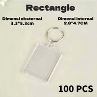 【24H】100PCS Acrylic Keychain Plastic Keychain Hollow Keychain Photo Picture Frame Keyring DIY keycha