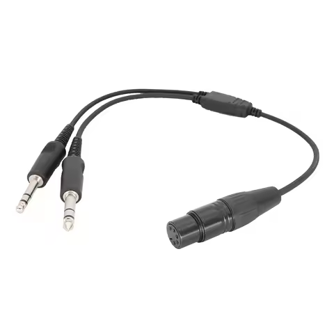 Airbus XLR To GA Dual Plug 5 Pin Aviation Headset Connector Black 5 Pin XLR To GA Twin Plugs Cable f