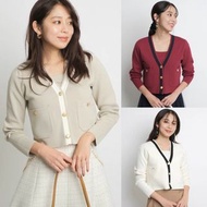 🌟日牌（米綠/紅/藏青/紅）預購 jusglitty 貴牌 早秋款 兩件裝 拼色邊小香風針織外套 + 半袖上衣