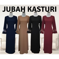 jubah abaya (KASTURI) sulam bunga cantik