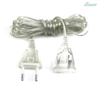 ELLSWORTH Power Extension Cord EU Plug For Holiday Christmas Lights LED String Light 3M 5M Cable Plug Transparent Extension Cable