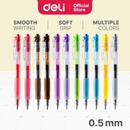 Deli NEW Gradient Gel Pen Multicolor Ball Pen 0.5mm Smooth Writing Bright Colour Ink Pen (12pcs)