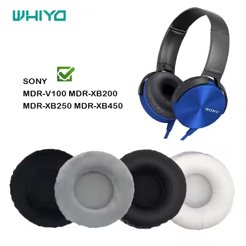 Whiyo 1 Pair of Replacement Earpads for SONY MDR V100 XB200 XB250 Headphones Headset Sleeve Ear Pad 