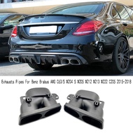 2X Exhausts Pipes for C63/S W204 S W205 W212 W213 W222 C205 15-18 Car Quad Exhaust Muffler Tips Tail
