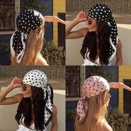 BOOMLIFE1232T Dot Print Square Scarf, Dot Pattern 90cm Bandana Hijabs,  Luxury Silk Satin Head Scarf