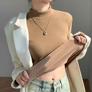 H252 Coconut Fleece Half Turtleneck Bottoming Shirt Women Autumn Winter Inner Wear Slim-fit Fleece L