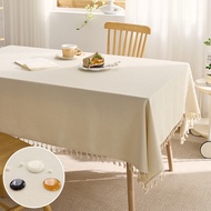 【Mall Quality】Alas Meja Gaya Jepun Simple Kapas Linen Taplak Meja Rumbai Kain Meja Kopi Taplak Meja 