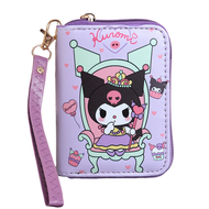 HEFEI Túi tiền Ví kuromi Da PU Dây kéo Túi đựng thẻ hoạt hình Dễ thương Ví đựng thẻ Bé gái