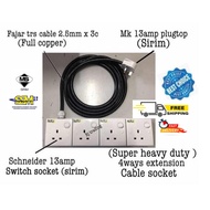 (READY STOCK) HEAVY DUTY 2 / 3 / 4 / 5 WAYS FAJAR TRS 2.5MM CABLE EXTENSION WIRE  (PURE COPPER WIRE)