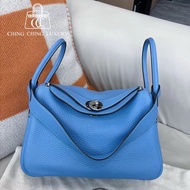 🌈Hermes🩵Lindy 26🩵天堂藍銀扣🌟99新🌈TC皮🌟