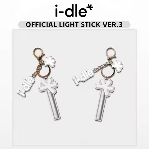 KPOP I-DLE Light Stick Acrylic Keychain Concert Hand Light Three-piece Keyring MiYeon Soyeon YUQI Mi