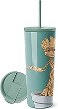 Simple Modern Marvel Insulated Tumbler Cup with Flip Lid and Straw Lid | Gifts for Women Men Reusable Stainless Steel Water Bottle Travel Mug | Classic Collection | 24oz Guardian's of the Galaxy Groot