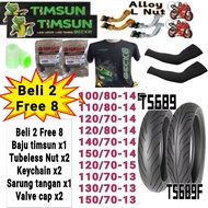 [Free 12 Gift 🎁] Timsun TS689 & TS689F Size 14 & 15 & 13  Tubeless 100/80-14 110/80-14 120/70-14 120
