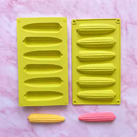 Corn stick silicone baking mold, 6-chamber corn shaped ice grid silicone mold suitable for bread, DI