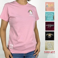 Toms Girl short sleeve T-shirt with print  ladies women 100% fully cotton made in malaysia