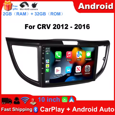 2G+32G Car Stereo for CRV 2012-2016 with Carplay Android Auto Sat Nav, Android 13 Stereo with 10 Inc