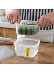 廚房家用洋蔥韭菜篩水器盒附蓋,大蒜薑泥專用保鮮盒肉類切片機冷凍收納盒