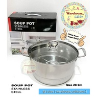 Calypso 28cm Stainless Steel Steamer Pan with Glass Lid 28cm Steamer Pan Calypso 28cm Steamer Pan St