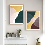 Abstract Shapes Geometric Art Poster and Print Boho Style Canvas Pictures Wall Art Paintings for Interior Home Living Room Decor