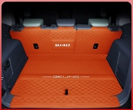 yolandd สำหรับ Baic Bj40 2024-2025 รถ Trunk Mat Pad หนังกันน้ำด้านหลังรถ Trunk Mat ซับพรมภายในป้องกั