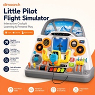 Little Pilot Flight Simulator Toy Interactive Airplane Cockpit With Steering Wheel Sounds Lights Edu