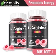 Ozmolts L-arginine Supplement Gummies Support Blood Circulation Raspberry Flavor Health Supplement