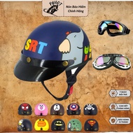 Half Head Helmet, Half Head Helmet with Uv 400 Goggles, Aviator Goggles