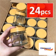M7361 120mL - 24pcs Glass Jar/Garapon with Yellow cap and Free Plastic Sealer