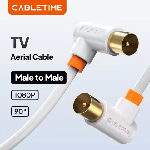 CABLETIME M/M TV Cable Male to Male Satellite Antenna High Quality TV Line 1080P 3C2V Cable for HD A