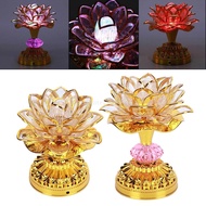 LED Lotus Buddhist Lights Color-Changing Buddha Lotus Lamps Battery-Operated Buddhist Lamp Worship P