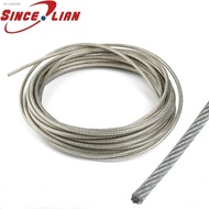 ❁ Overall Diameter 5MM PVC Plastic Coated Stainless Steel Wire Rope 5MM Wire Rope With 3MM Stainless Steel Clothesline 1Meter