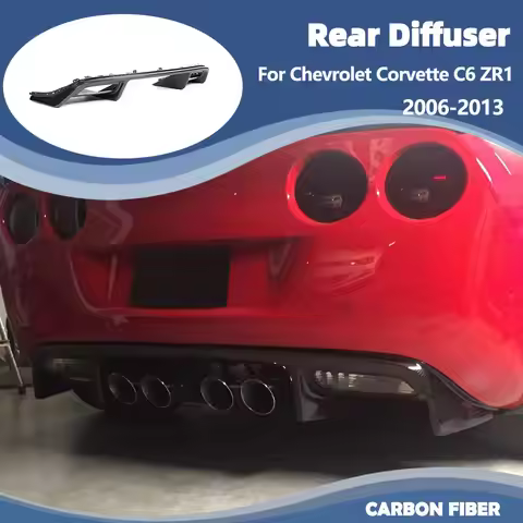 Carbon Fiber Rear Lip Diffuser for Chevrolet Corvette C6 ZR1 2006-2013 Rear Bumper Diffuser Car Body