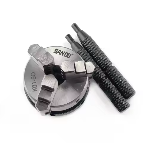 SAN OU 3 Jaw 50mm Manual Self-Centering Lathe Chuck 2'' Three Jaws Mini Chuck K01-50 M14*1 Hardened 