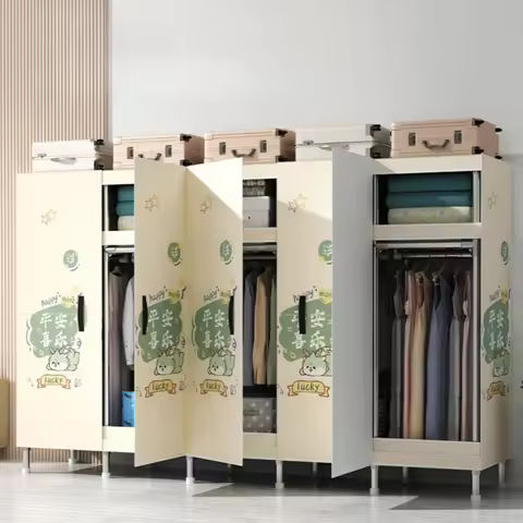 Large Wardrobe Steel Pipe Support Wardrobe Bedroom Clothes Storage Multi-Size Wardrobe Clothes Organ