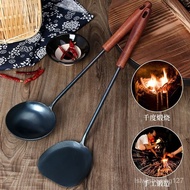 Zhangqiu Iron Pot Dedicated Frying Pan Ladel Handmade Old-Fashioned Anti-Scald Forging Long Handle Kitchen Shovel Spatul