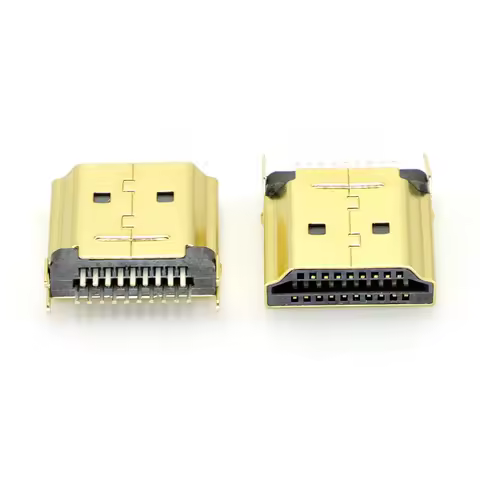 5/10pcs Hdmi Male Jack/Plug Connector 19pin 19p Gold-Plated Hd 2 Row Pins 19Pin 1.6MM Spacing for HD