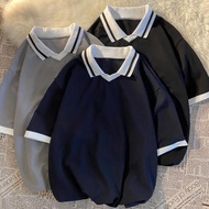 【From Perak】ProMan baju t shirt kolar lelaki hitam men polo shirt streetwear korean style unisex pla