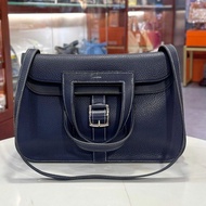 99%NEW二手HERMES HALZAN 31 X刻 靛藍色TC皮/銀扣 76/BLEU INDIGO PHW