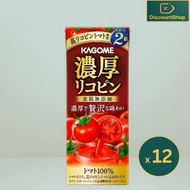 KAGOME - 濃厚番茄紅素 不加鹽番茄汁 195ml x 12(平行進口產品) 此日期前最佳 2026.9.20